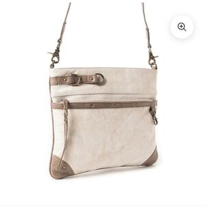 Myra Bag Elegant Cream and Tan Crossbody
